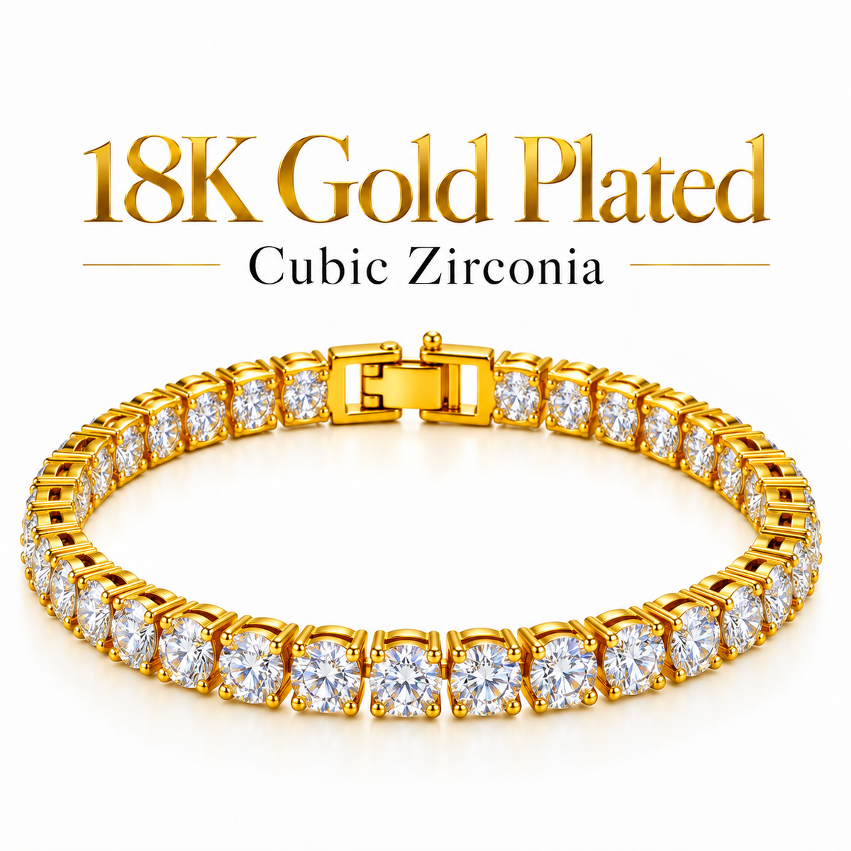 PETALS Cubic Zirconia Diamonds Gold Plated Bracelet